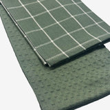 Pack 2 Panos de Cozinha Sarja/Favo Verde