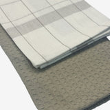 Pack 2 Panos de Cozinha Sarja/Favo Verde/Branco