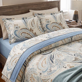Jogo de Cama Estampado - Azul